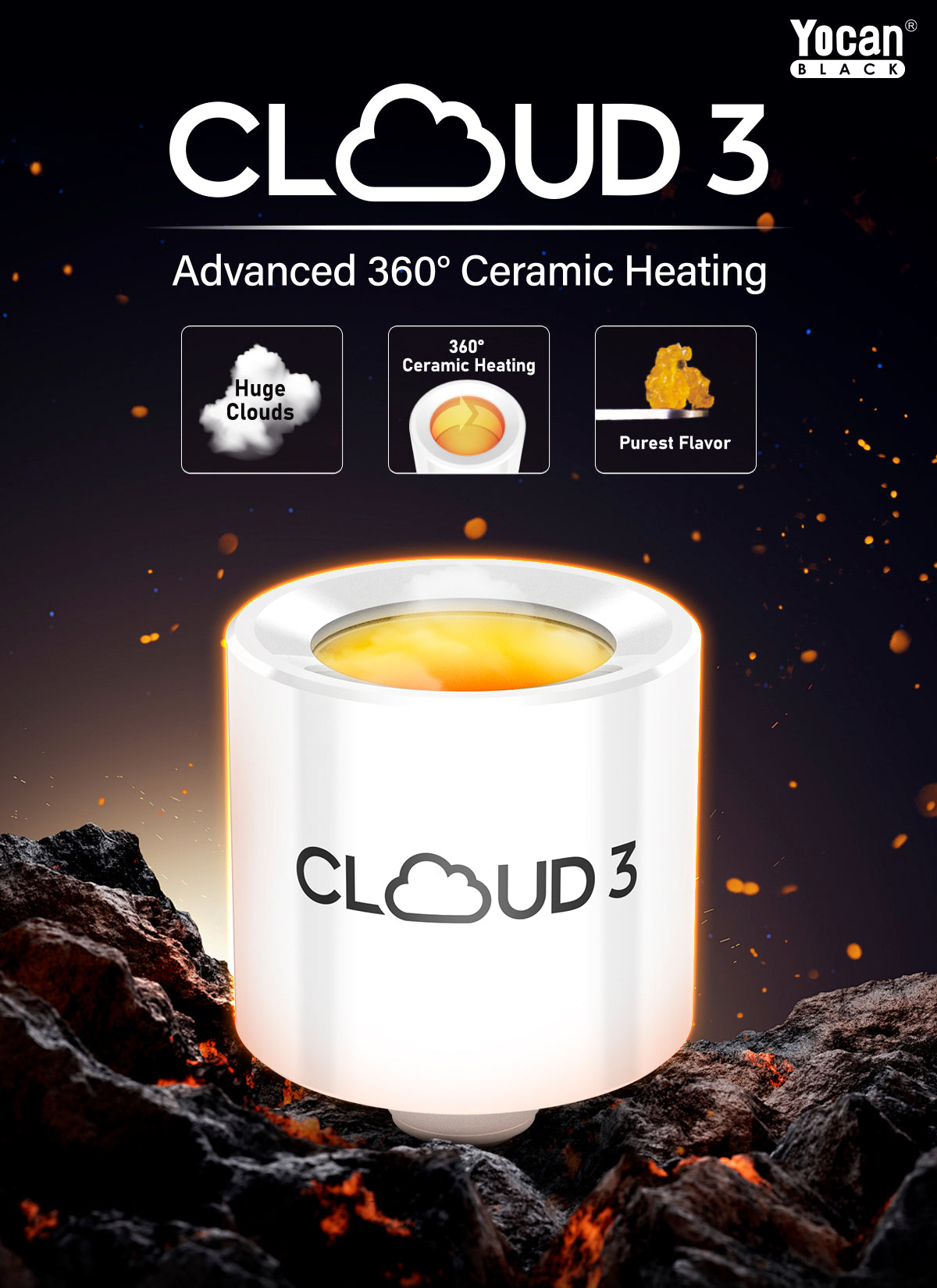 Yocan Black Cloud 3 Chamber – Ceramic Heating Chamber